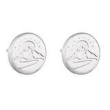 Little Taonga Round Mighty Maunga Studs- Silver