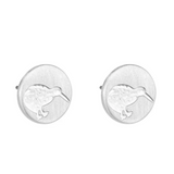 Little Taonga Round Kiwi Studs- Silver
