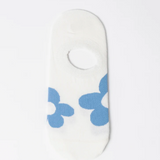 S+G No Show Socks With Blue Flowers