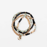 S+G Bracelet Set of 4 Green Pastel Beads