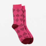 S+G Hot Pink Deck of Cards Socks