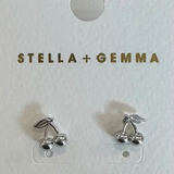 S+G Earrings Silver Cherry