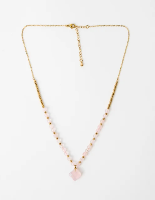 S+G Necklace Howlite Clover