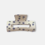 S+G Rectangle Hair Claw - Blue Floral