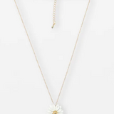 S+G Necklace Gold White Daisy