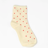 S+G Cream Socks - Hearts