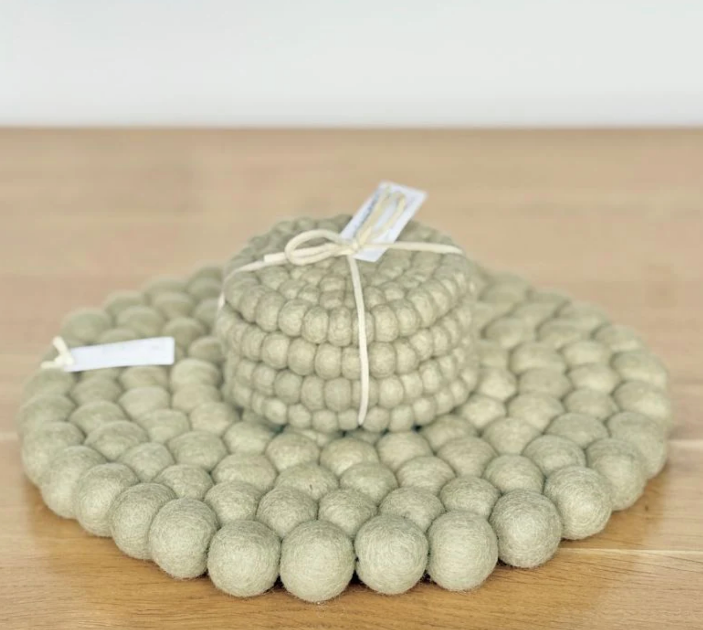 Sheepish Design - Felt Ball Pot Stand