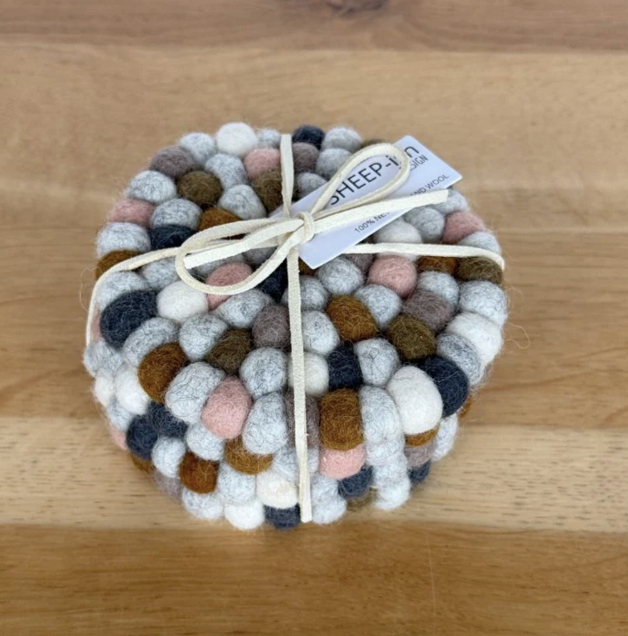 Sheepish Design - Felt Ball Coasters
